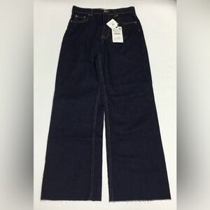 NWT ZARA Boot Cut High Waisted Dark Blue. Size 4